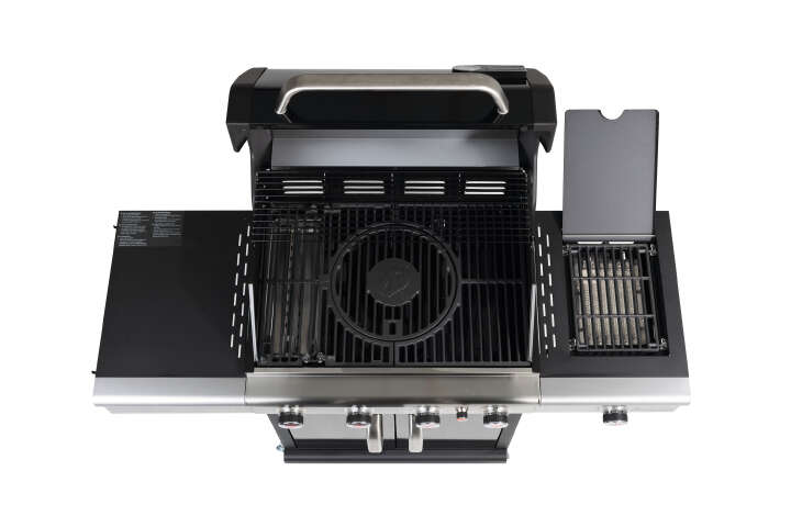 LANDMANN Triton 4.1 Gas- & Holzkohlegrill inkl. Grillaufsatz Edelstahl